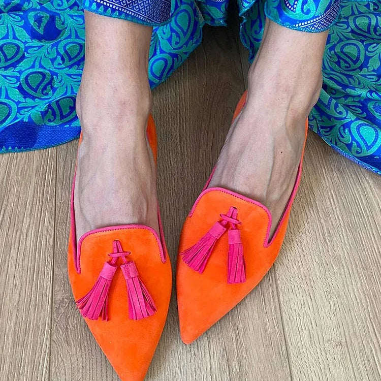 Portia | Boho mokasíny s třásněmi