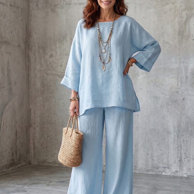Pavla | Oversize komplet s tunikou a širokými kalhotami