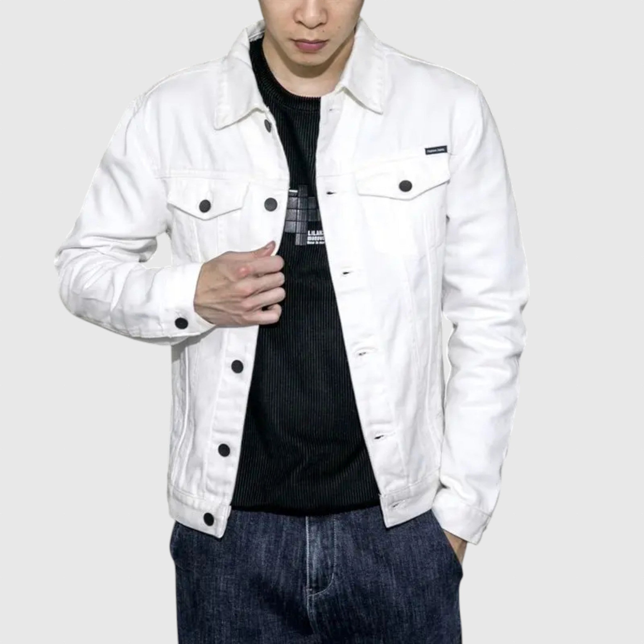 Rostyslav | Džínová bunda — černá, bílá, khaki