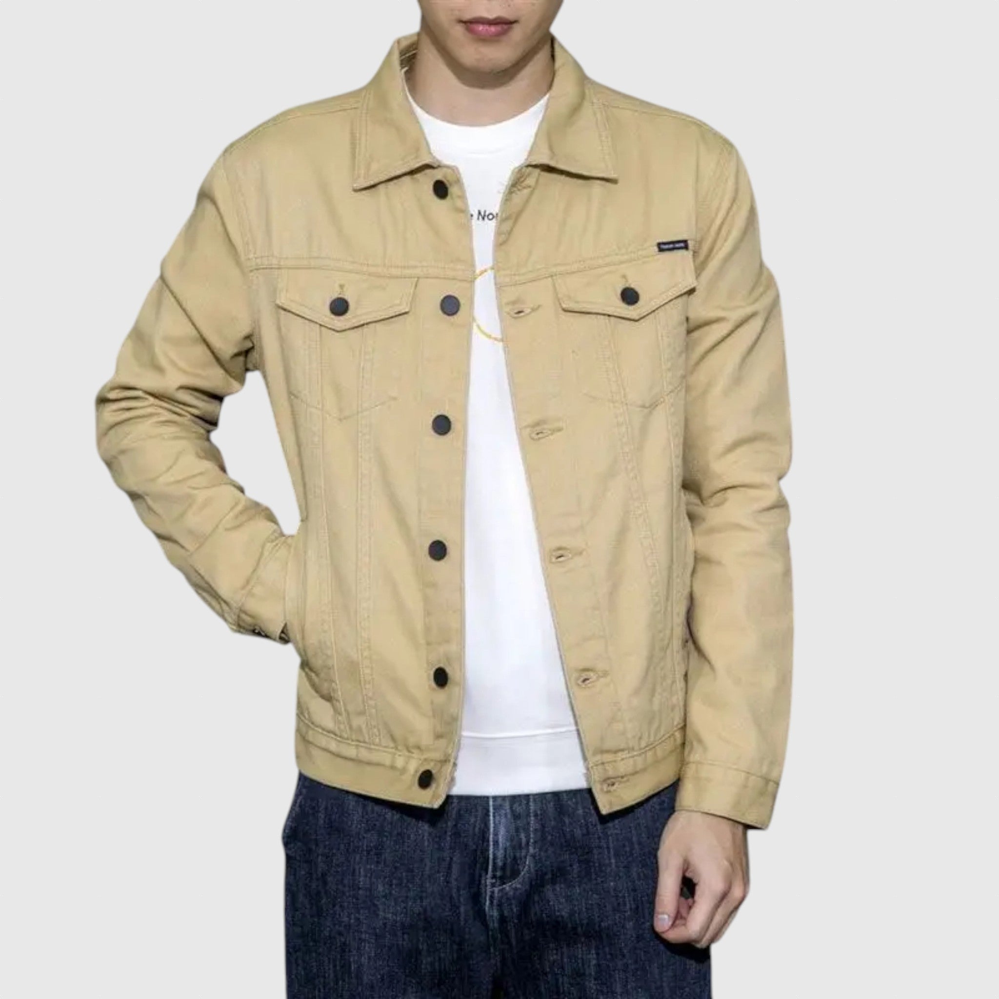 Rostyslav | Džínová bunda — černá, bílá, khaki