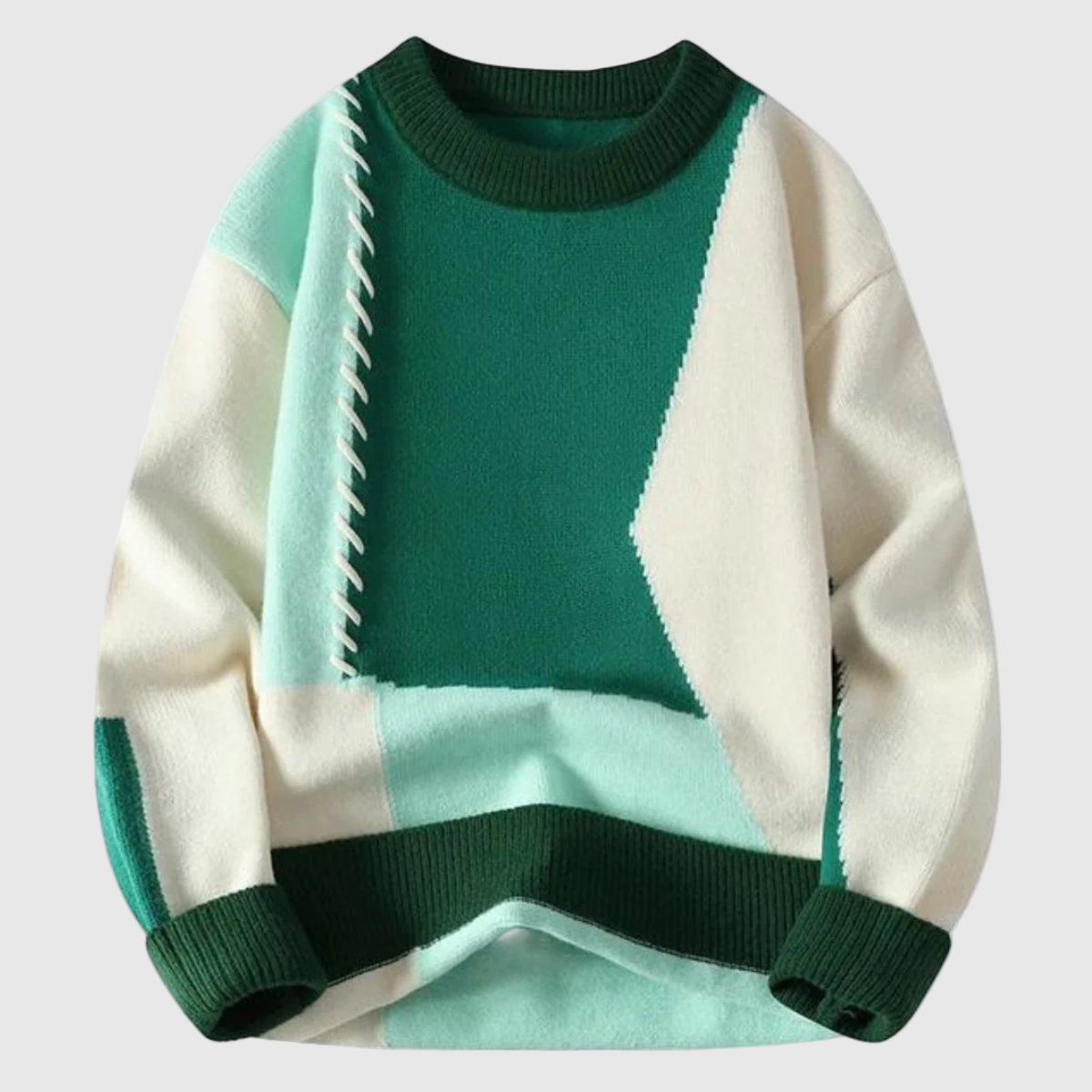 Jaroslav | Pletený svetr s patchwork vzorem
