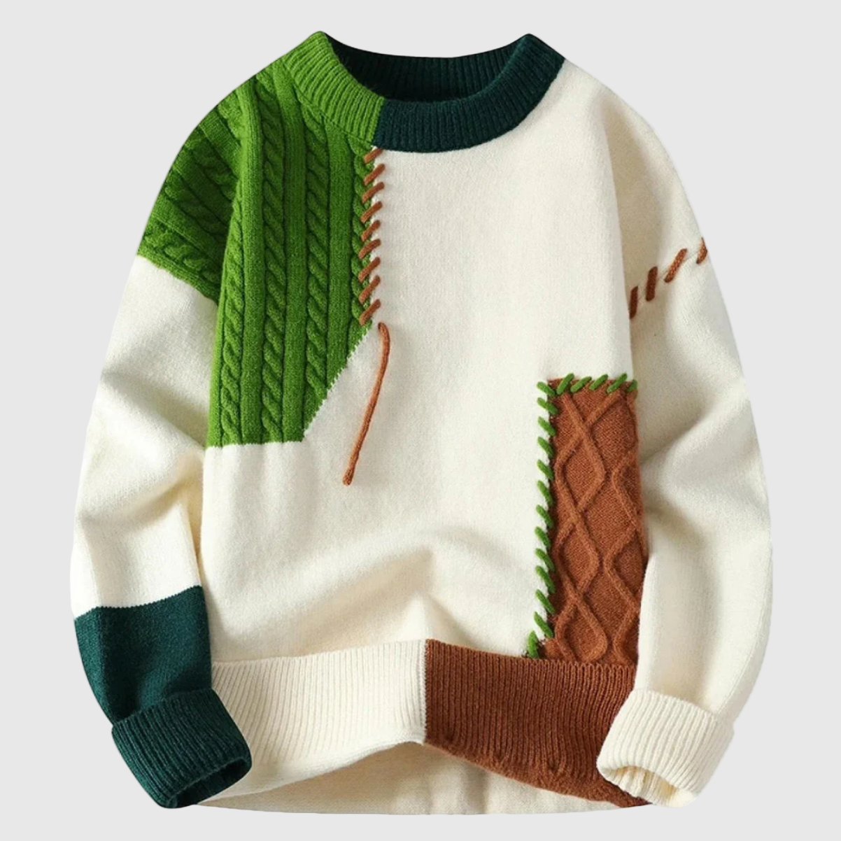 Jaroslav | Pletený svetr s patchwork vzorem