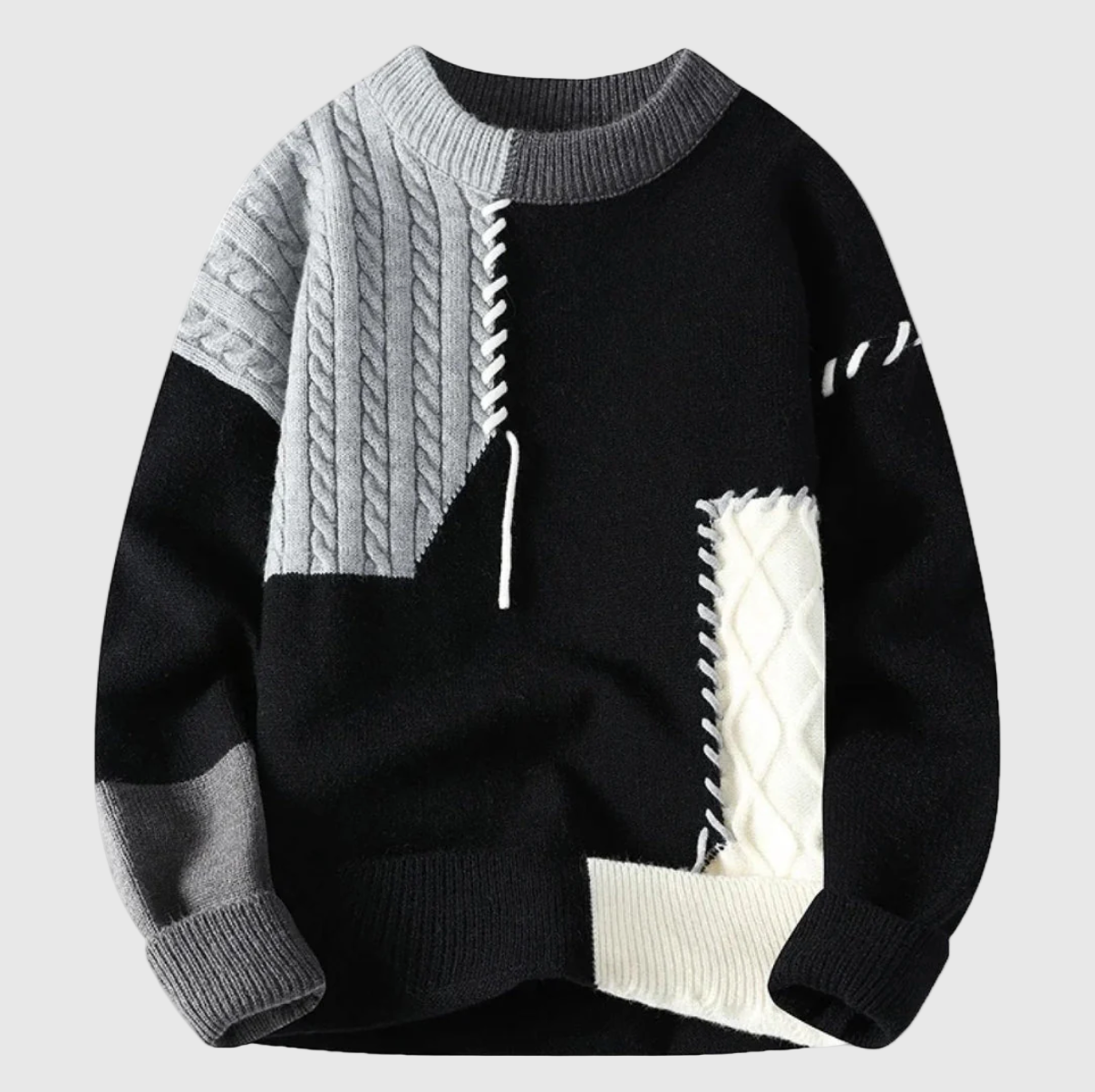 Jaroslav | Pletený svetr s patchwork vzorem