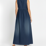Kamila - Maxi šaty z opraného vintage denimu