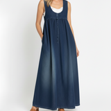 Kamila - Maxi šaty z opraného vintage denimu