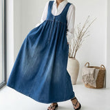 Kamila - Maxi šaty z opraného vintage denimu